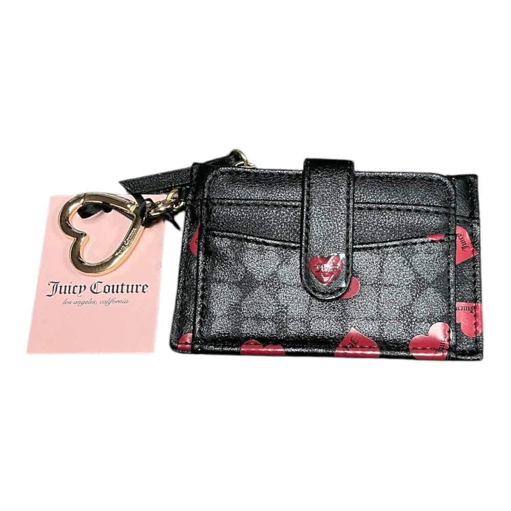 Juicy Couture - NWT - Black and Red Heart Card Holder with Key Fob